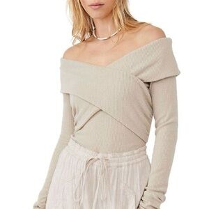 Free people Marley off the shoulder ribbed top XS